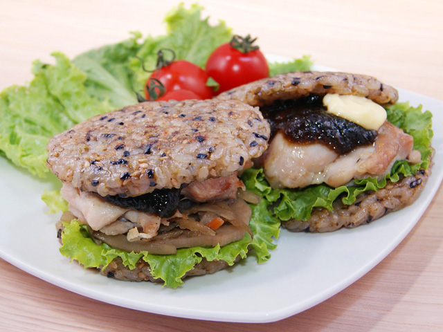 アラ！海苔が香るライスバーガー